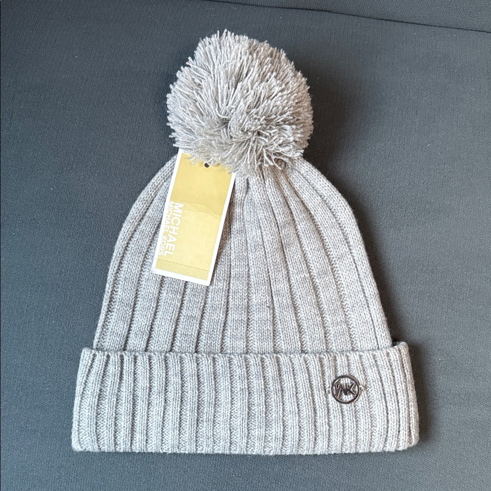 Michael Kors Light Gray Knit Beanie NWT